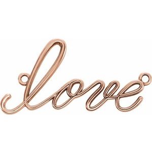 14K Rose "Love" Necklace Center