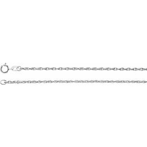14K White 1.5 mm Rope 7" Chain