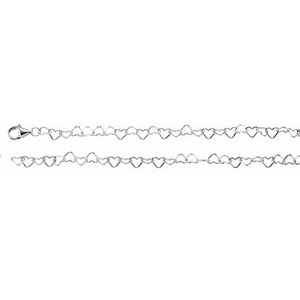 4.5 mm Sterling Silver Heart Link Chain