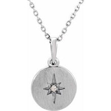Charger l&#39;image dans la galerie, Sterling Silver .01 CT Diamond Starburst 16-18&quot; Necklace
