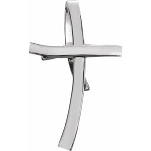 Sterling Silver 36.75x22.25 mm Cross Pendant