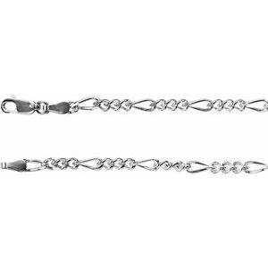 Sterling Silver 3.5 mm Figaro 7" Chain