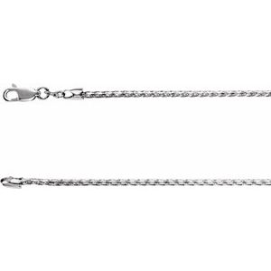 Sterling Silver Wheat Diamond-Cut 24" Chain