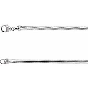 3.25 mm Sterling Silver Round Snake Chain