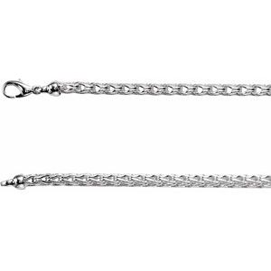 4.5 mm Sterling Silver Wheat Chain 