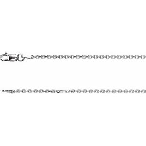 Sterling Silver 1.75 mm Solid Diamond-Cut Cable 18" Chain