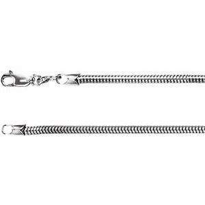 2.5 mm Sterling Silver Round Snake Chain 