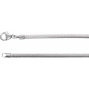 Sterling Silver 3.25 mm Hollow Mesh 18