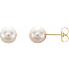 Load image into Gallery viewer, 14K Yellow 7-7.5 mm Freshwater Cultured Pearl Earrings
