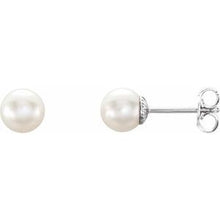 Load image into Gallery viewer, Sterling Silver 6-6.5 mm Freshwater Cultured Pearl Earrings

