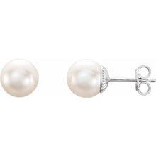 Load image into Gallery viewer, Sterling Silver 8-8.5 mm Freshwater Cultured Pearl Earrings
