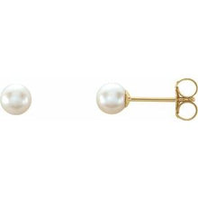 Load image into Gallery viewer, 14K Yellow 4 mm White Akoya Cultured Pearl Earrings
