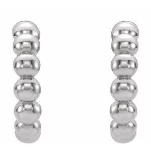 Continuum Sterling Silver 12 mm Beaded Hoop Earrings