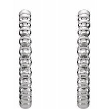 Charger l&#39;image dans la galerie, Sterling Silver 12 mm Beaded Hoop Earrings
