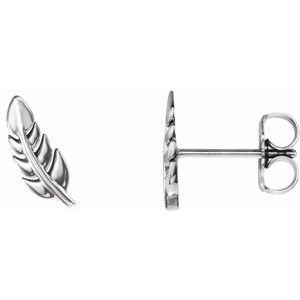 Sterling Silver Leaf Earrings
