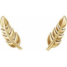 Load image into Gallery viewer, 14K Yellow Leaf Earrings
