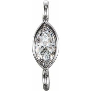 14K White .035 CTW Diamond Micro Bezel Link