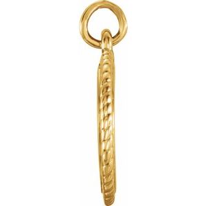 18K Yellow Vermeil Engravable Round Rope Pendant