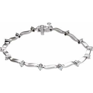 14K White 1 CTW Diamond Line Bracelet