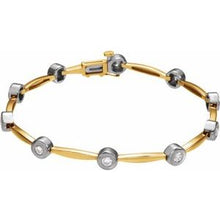 Load image into Gallery viewer, 14K Yellow/White 1 CTW Diamond Line 7 1/2&quot; Bracelet
