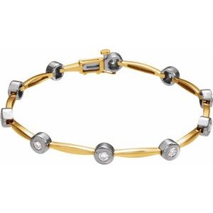 14K White 1 CTW Diamond Line 7 1/2" Bracelet