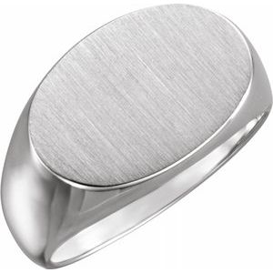 Sterling Silver 18x12 mm Oval Signet Ring