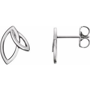 Sterling Silver Double Leaf Earrings