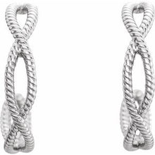 Load image into Gallery viewer, Sterling Silver 17x3.6 mm Rope Hoop Earrings
