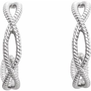 Sterling Silver 17x3.6 mm Rope Hoop Earrings