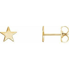 Load image into Gallery viewer, 14K Yellow Star Pair of Earrings
