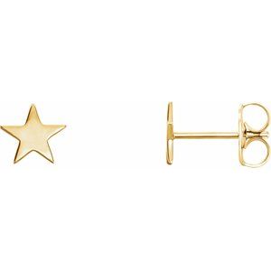 14K Yellow Star Pair of Earrings