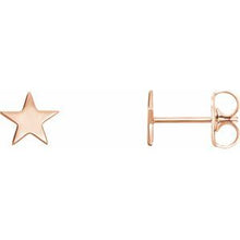 Load image into Gallery viewer, 14K Rose Star Pair of Earrings
