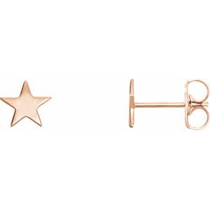 14K Rose Star Pair of Earrings