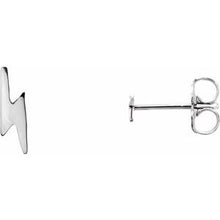 Load image into Gallery viewer, 14K White Lightning Bolt Earrings
