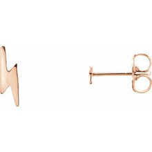Load image into Gallery viewer, 14K Rose Lightning Bolt Earrings

