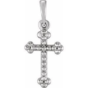 Sterling Silver Beaded Cross Pendant