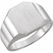 Charger l'image dans la galerie, Sterling Silver 14x12 mm Octagon Signet Ring
