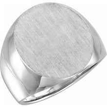 Load image into Gallery viewer, 14K X1 White 20x17 mm Oval Signet Ring
