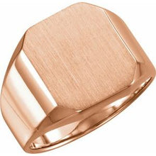 Load image into Gallery viewer, 14K Rose 16x14 mm Octagon Signet Ring
