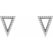Load image into Gallery viewer, Sterling Silver Beaded Triangle Earrings
