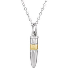 Charger l&#39;image dans la galerie, Sterling Silver 14K Yellow Gold-Plated Bullet Ash Holder 18&quot; Necklace
