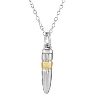 Sterling Silver 14K Yellow Gold-Plated Bullet Ash Holder 18
