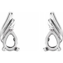 Load image into Gallery viewer, Sterling Silver 7x5 mm Pear Shape Left Earring Mounting
