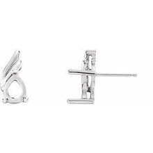 Load image into Gallery viewer, Sterling Silver 7x5 mm Pear Shape Right Earring Mounting
