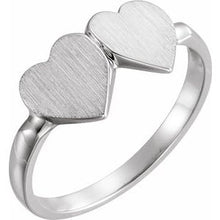 Load image into Gallery viewer, Sterling Silver 13.8x7 mm Double Heart Signet Ring
