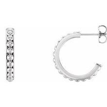 Load image into Gallery viewer, Sterling Silver 18 mm Beaded Hoop Earrings
