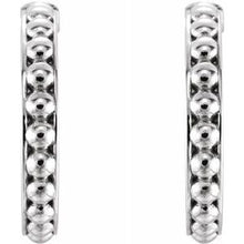 Load image into Gallery viewer, Sterling Silver 18 mm Beaded Hoop Earrings
