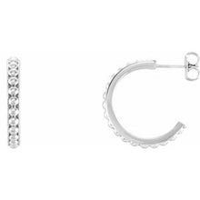 Load image into Gallery viewer, Sterling Silver 20 mm Beaded Hoop Earrings

