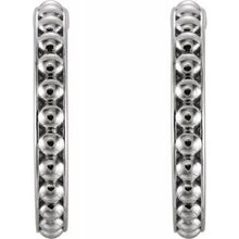 Load image into Gallery viewer, Sterling Silver 20 mm Beaded Hoop Earrings
