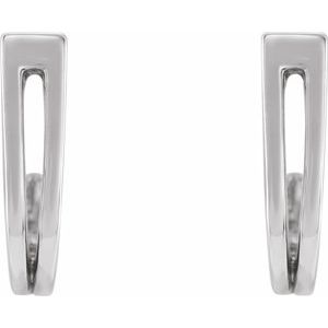Geometric J-Hoop Earrings